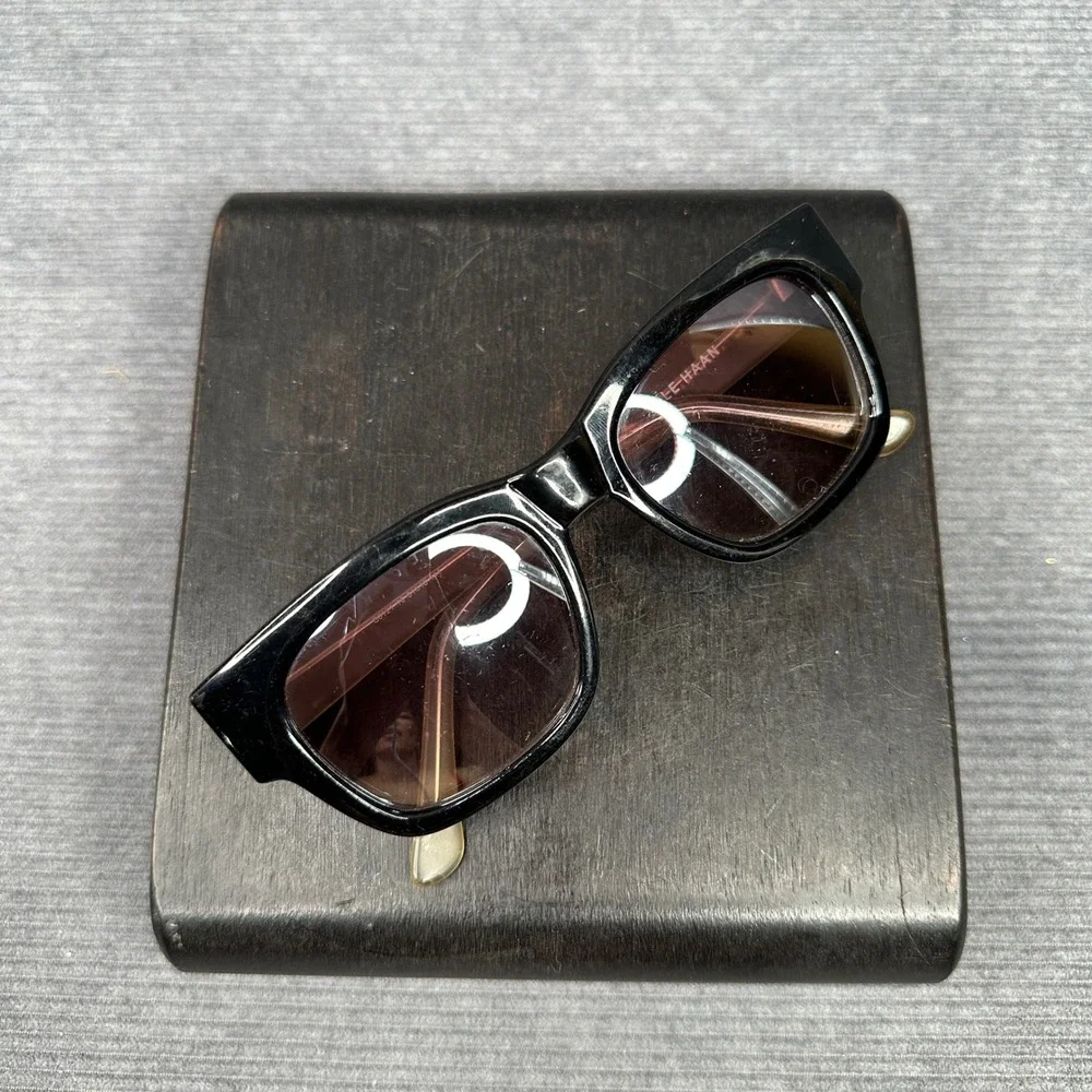 Cole Haan Y2K Sunglasses Black Square Frame Champagne Arms C6121 51-18-144